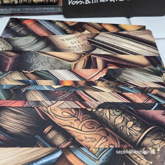 Handmade Library Book ENVELOPES W Flat Cards Approx 4" X 6"  W Seals Gel Pen Inc - Picture 5 of 10